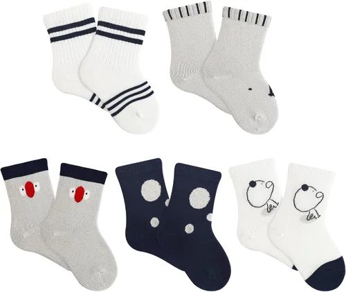 Vista 8 de Calcetines suaves y cómodos a media pantorrilla para bebés y niños pequeños, paquete de 5, unisex, perfectos para edades de 0 a 5 años