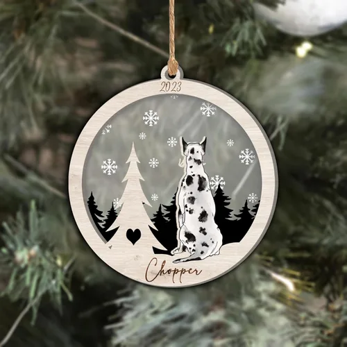 Vista 282 de Nazenti Adorno de Navidad conmemorativo personalizado, regalo personalizado de recuerdo de perro, condolencias por pérdida de mascotas, sabueso