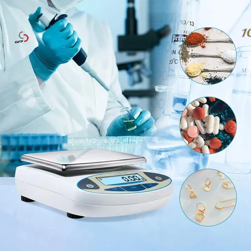 Vista 6 de Balanza analítica digital de 176.37 oz x 0.00 oz Báscula electrónica de laboratorio de alta precisión para laboratorio, investigación científica
