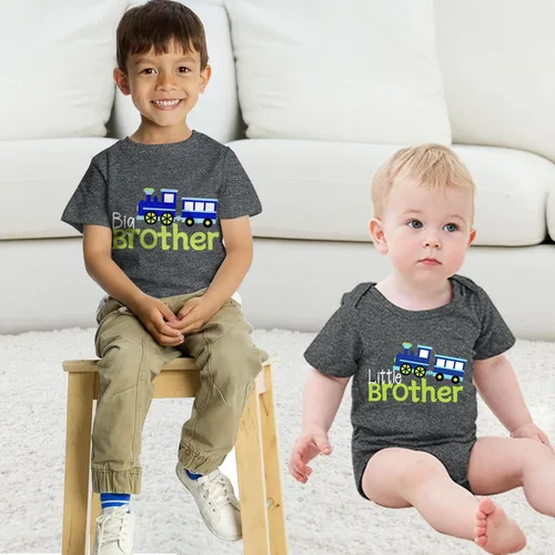 Vista 3 de Funnycokid Conjunto de camisetas a juego para hermano mayor, hermano pequeño, ropa de regalo para bebé