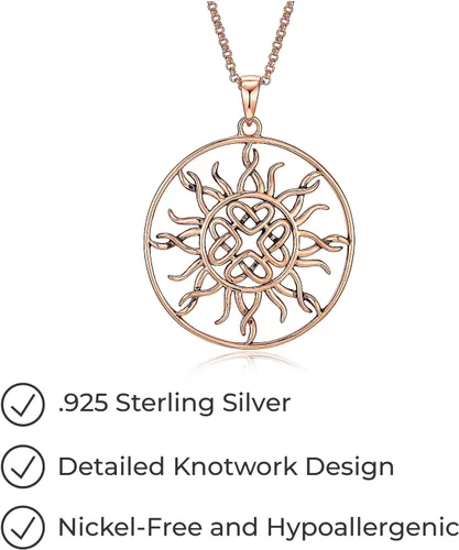 Vista 6 de Amazon Essentials . Collar con colgante celta de plata de ley 925 para mujer, cadena Rolo de 18 pulgadas, joyería hipoalergénica para mujer