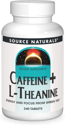 Vista 4 de Source Naturals Cafeína + L-teanina, energía y apoyo de enfoque del té verde* - 60 tabletas