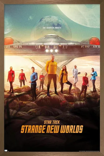 Vista 16 de Star Trek: Strange New Worlds - Póster de pared de arte clave, 22.4 pulgadas de largo x 14.7 pulgadas de ancho, versión enmarcada de madera