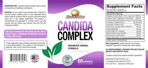 Vista 2 de Rise-N-Shine Suplemento de apoyo Candida -60 Cápsulas