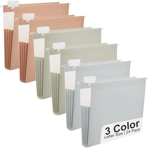 Vista 22 de Y YOMA Tamaño carta, paquete de 6 carpetas colgantes de acordeón con capacidad adicional, carpeta decorativa reforzada, carpeta expandible
