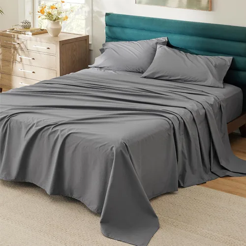 Vista 10 de Bedsure Sábanas de Percal 100% Algodón Tamaño Full, Sábanas de Cama Tamaño Full con Bolsillo Profundo de Hasta 16 Pulgadas, Transpirables y Suaves