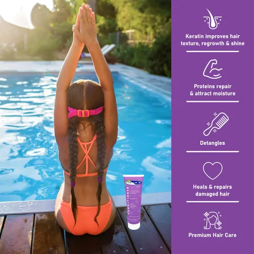 Vista 3 de TRISWIM Acondicionador perfumado para niños, cuidado del cabello después del nadador, eliminación de cloro, desenreda, caspa y alivio del cuero