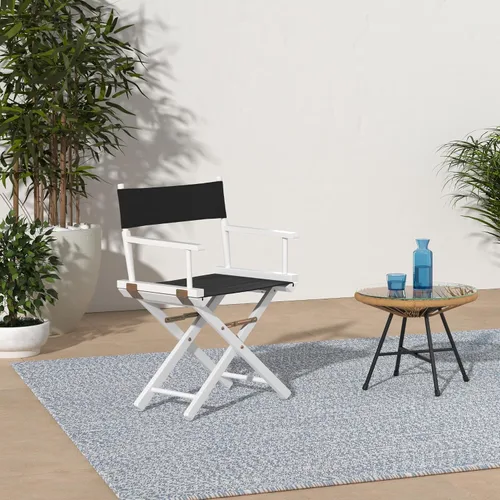 Vista 2 de Casual Home - Silla de director de 18.0 in, marco blanco con lona negra