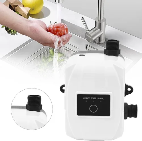Vista 3 de Bomba de refuerzo de agua, bomba de presión de 24 V y 150 W, bomba de ducha silenciosa de 30-40 dB con control automático, impermeable IP56, motor