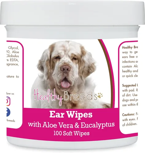 Vista 201 de Healthy Breeds Affenpinscher Toallitas de limpieza de oídos con aloe y eucalipto para perros, 100