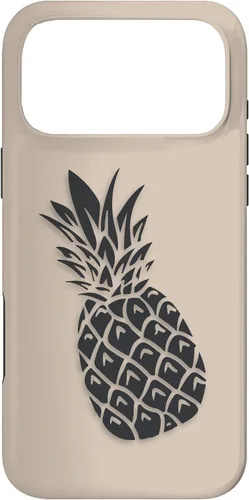Vista 22 de Black Dark grey Pineapple on Tan beige for Pineapple lovers Case for iPhone 16