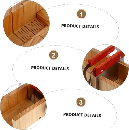 Vista 3 de KAILIKETIY 1 juego de moldes de madera para cortar jabón con cortador recto ondulado mango de madera ergonómico herramienta para cortar jabón fácil