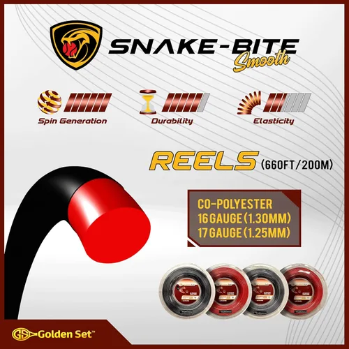 Vista 3 de Cuerda de tenis de poliéster suave Snake Bite
