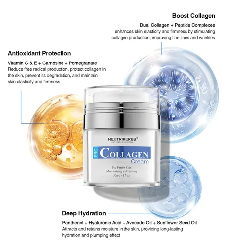 Vista 7 de Neutriherbs Crema facial hidratante facial de colágeno, reduce las manchas negras y las imperfecciones, la hidratación persistente reduce las líneas