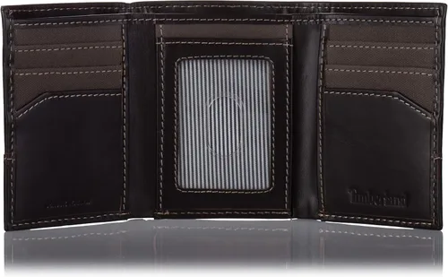 Vista 4 de Timberland Mens Two-Tone Piel Auténtica TrifoldCartera