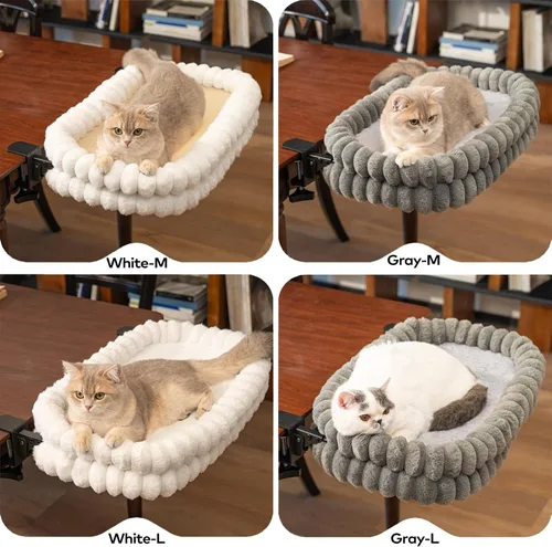 Vista 9 de CHEERPALS Cloud - Hamaca plegable para gatos de interior Blanco
