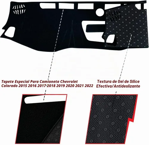 Vista 2 de Funda para salpicadero, almohadilla de protección interior compatible con Chevrolet Colorado Truck 2015-2022, protector de rayos UV deslumbrantes