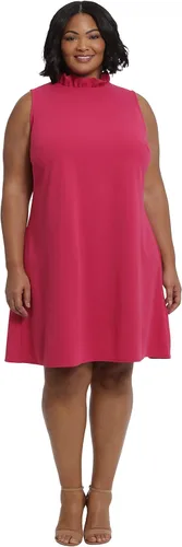 Vista 4 de London Times Vestido de mujer con cuello con volantes y lazo en la espalda, para ocasiones especiales, casual, divertido brunch