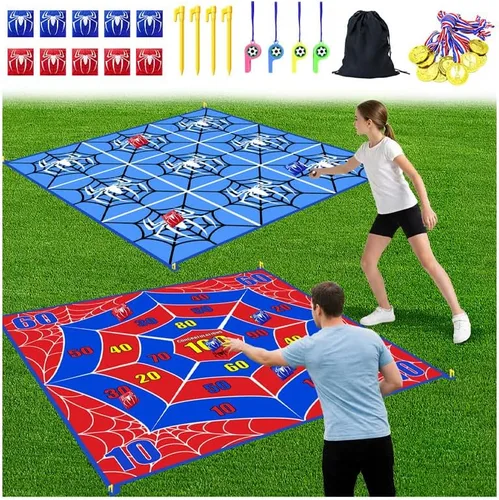 Vista 9 de Juego gigante 2 en 1 de lanzamiento de bolsas de frijoles, juego de lanzamiento de bolsas de frijol, juego grande de 4.5 pies de doble cara con 10