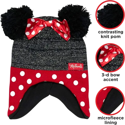 Vista 2 de Disney Conjunto de gorro y guantes de invierno de Minnie Mouse para niñas niñasniñas