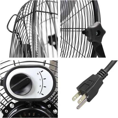 Vista 4 de MaxxAir HVFF Ventilador de suelo, 20 pulgadas, alta velocidad, UPS