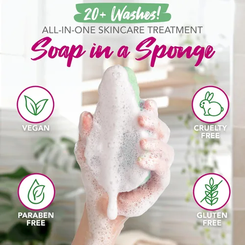 Vista 3 de Spongeables Anti-Cellulite Body Wash in a Sponge, Moisturizer and Exfoliator, 20+ Washes