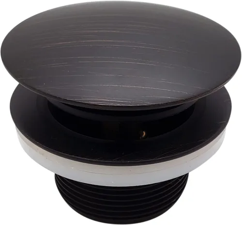 Vista 3 de Westbrass D398RK-12A Tapón de drenaje de bañera con punta de hongo de rosca gruesa NPSM de 1-1/2 pulgadas con placa frontal de desbordamiento Bronce