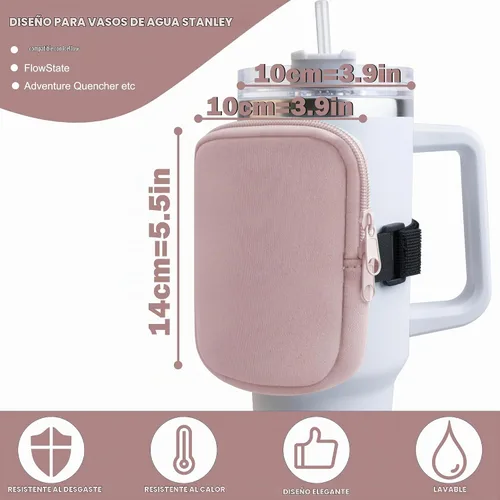 Vista 3 de Bolsa para botella de agua Stanley de 40 onzas con asa, accesorios de gimnasio para mujer, bolsa para cinturón compatible con Stanley/Accesorios