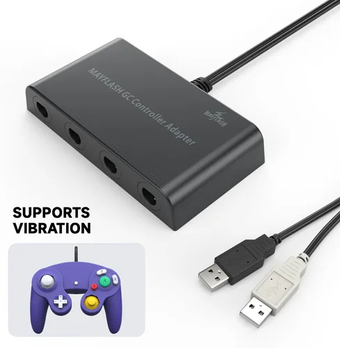 Vista 4 de MAYFLASH Gamecube Controller Adapter for Wii U, PC Windows and Switch/Switch 2, 4 Ports