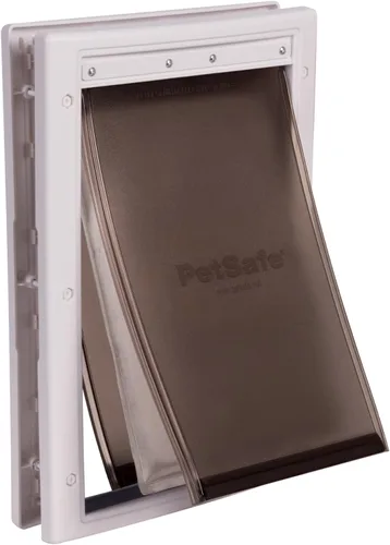 Vista 9 de Puerta PetSafe para condiciones meteorológicas extremas, color blanco, L, Blanco Insulated 3-Flap System Rated -10 to 100F, Paintable Plastic