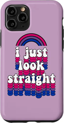 Vista 29 de I Just Look Straight Bisexual Rainbow Bisexual Pride Flag Case for iPhone 17
