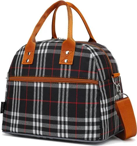 Vista 18 de FlowFly Fiambrera térmica con correa de hombro y asas para mujer, hombre y niños, amplia y reutilizable, congelable, bolso organizador de alimentos