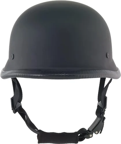 Vista 5 de Casco de media gorra de calavera novedoso alemán, color negro mate, brillante o opaco, talla S, M, L, XL, XXL