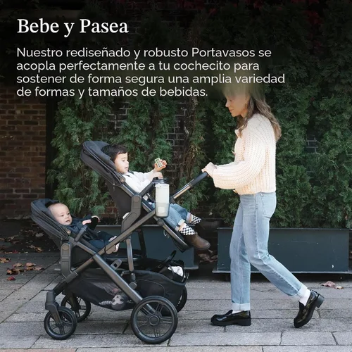 Vista 2 de UPPAbaby Portavasos para Sillas de Paseo Vista, Cruz, Minu - Fijación + Retirada Rápida e Intuitiva - Sostiene Varias Tamaños de Bebidas