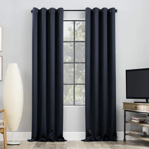 Vista 68 de Sun Zero Nordic - Juego de 2 paneles de cortinas con ojales de grado teatral extremo 100% opacas, 104" x 96" (2* 52" x 96"), cortinas opacas blanco