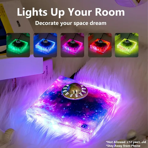 Vista 4 de Lámpara UFO Flotante con Efecto de Levitación, Decoración de Levitación Magnética, Juguetes Únicos para Escritorio, Habitación, Oficina, UFO