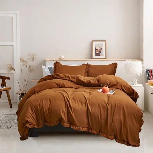 Vista 45 de Luxlovery Juego de edredón verde militar, juego de ropa de cama individual, minimalista, suave, transpirable y moderno, para todas las estaciones