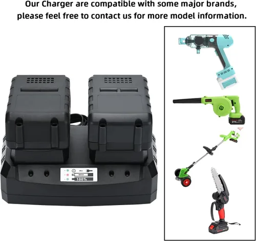 Vista 11 de Base de Carga Rápida de Doble Puerto de 21 V, Cargador Dual Rápido Compatible con Batería de Iones de Litio de 21 V de SHINTYOOL