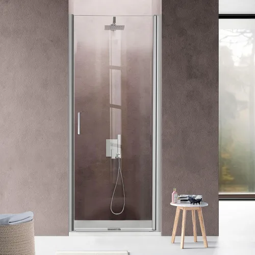 Vista 7 de Puerta de ducha de baño, puerta de ducha de vidrio templado sin marco, panel de ducha de 28" de ancho x 72" de alto, puerta de ducha batiente simple