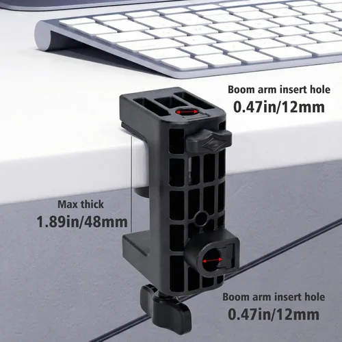 Vista 5 de Abrazadera de escritorio de metal para micrófono Suspensión Boom Scissor brazo soporte soporte con tornillo ajustable por SUNMON