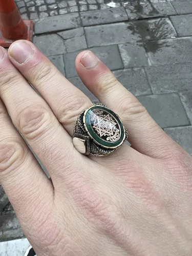 Vista 9 de Anillo de sello de Salomón de plata de Mercan Silver, anillo de estrella de David, anillo de sello de plata de ley, plata 925k
