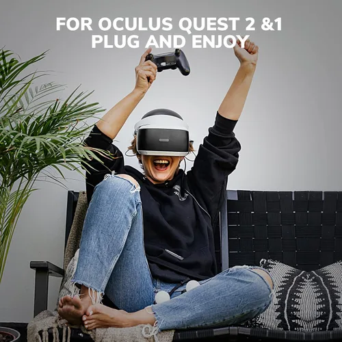 Vista 2 de RUIZHI 10Ft Link Cable for Oculus Quest 2Pico 4 VR Accessories PC Steam, High Speed Data Transfer Cord, USB 3.0 to USB C Cable for VR Headset Gaming