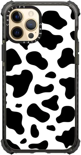 Vista 9 de CASETiFY Funda Ultra Impact para iPhone 12 Pro Max - Adhesivo Aries Moross, color negro transparente
