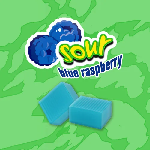 Vista 4 de HUBBA BUBBA Chicle de frambuesa azul ácido, paquete a granel de goma de mascar – 5 piezas, paquete de 18 Bulk candy gum multi-pack for sour candy