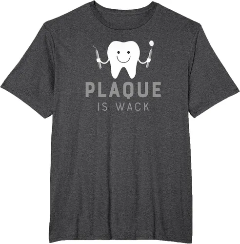 Vista 70 de Plaque is Wack Funny Dental Hygienist T-Shirt Asphalt Grey
