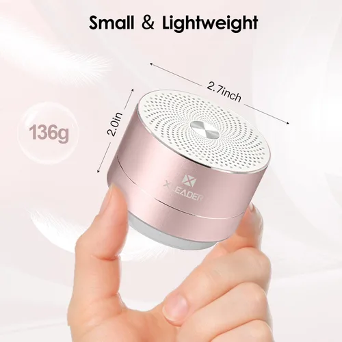 Vista 2 de Mini altavoz Bluetooth para la ducha, altavoz impermeable IPX6, con luces RGB, micrófono, cordón de silicona portátil, ventosa, sonido claro