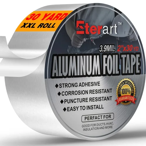 Vista 9 de ETERART Cinta adhesiva de papel de aluminio, sello de alta temperatura para HVAC, 2 "x 20Yds