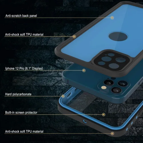 Vista 4 de Punkcase Funda impermeable diseñada para iPhone 12 Pro [serie StudStar] [ajuste delgado] [Certificado IP68] [A prueba de suciedad]