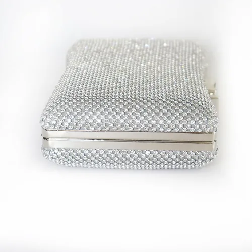 Vista 6 de Ayliss Bolso de mano con diamantes de imitación para mujer, bolso de noche con lazo, bandolera para novia, hombro, brillante, fiesta de graduación