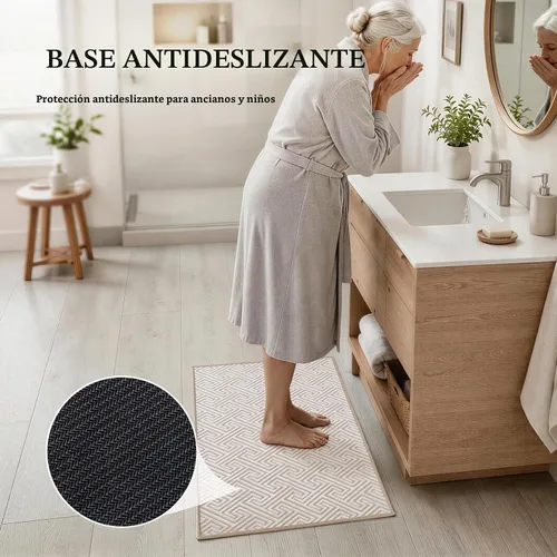 Vista 5 de YIHOUSE Alfombras de baño beige de 17 x 24 pulgadas, de secado rápido, antideslizantes, absorbentes, lavables a máquina, fina alfombra de baño